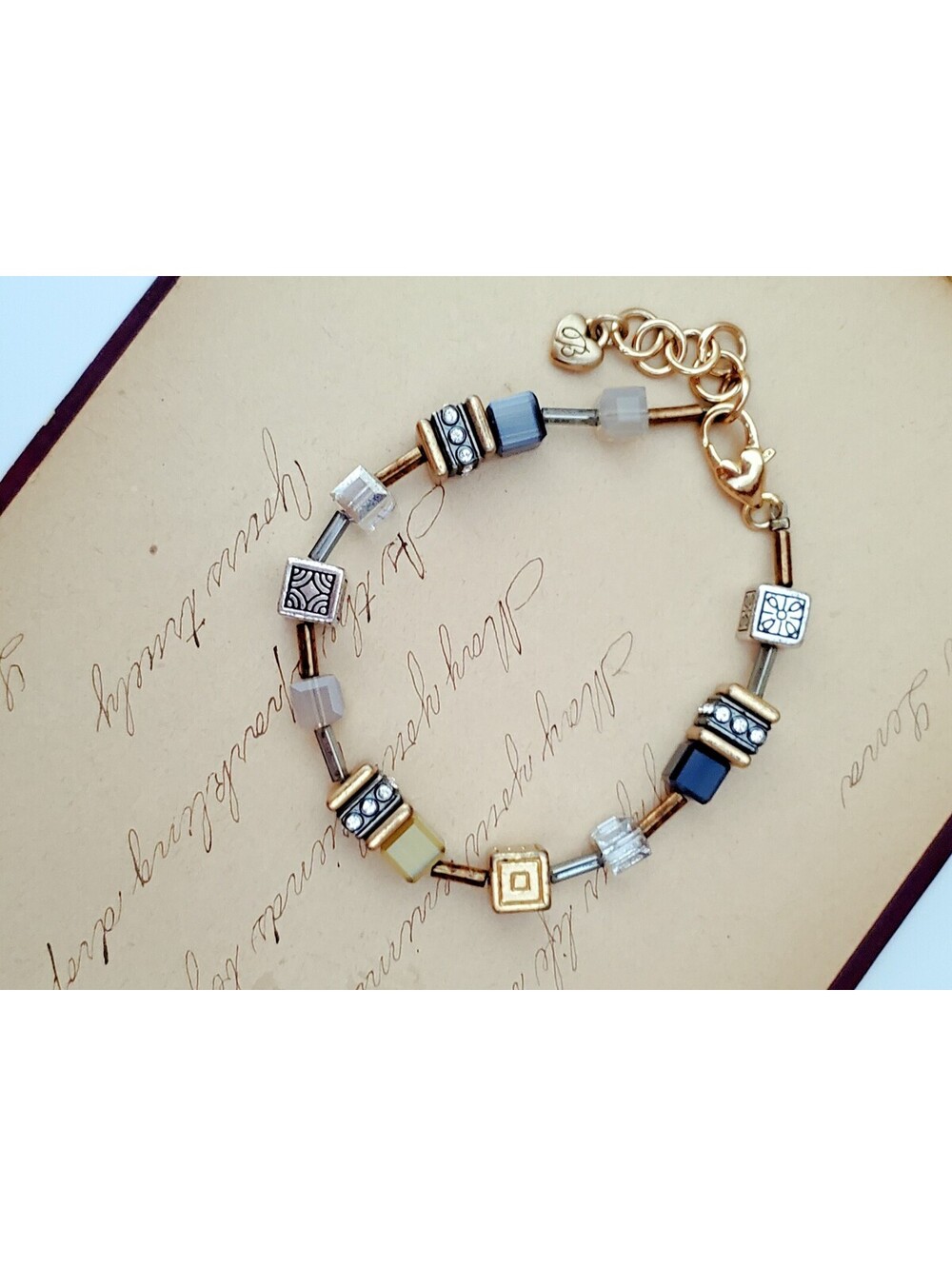 Vintage Brighton Silent Code Bead Charm Bracelet